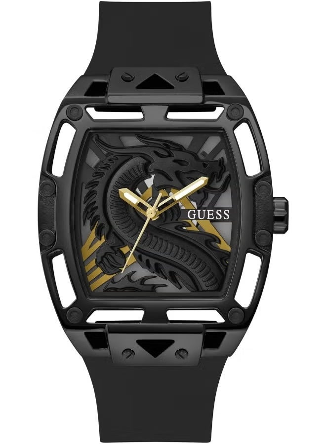 GUESS Men's 44mm Watch - Black Strap Black Dial Black Case - Image 1